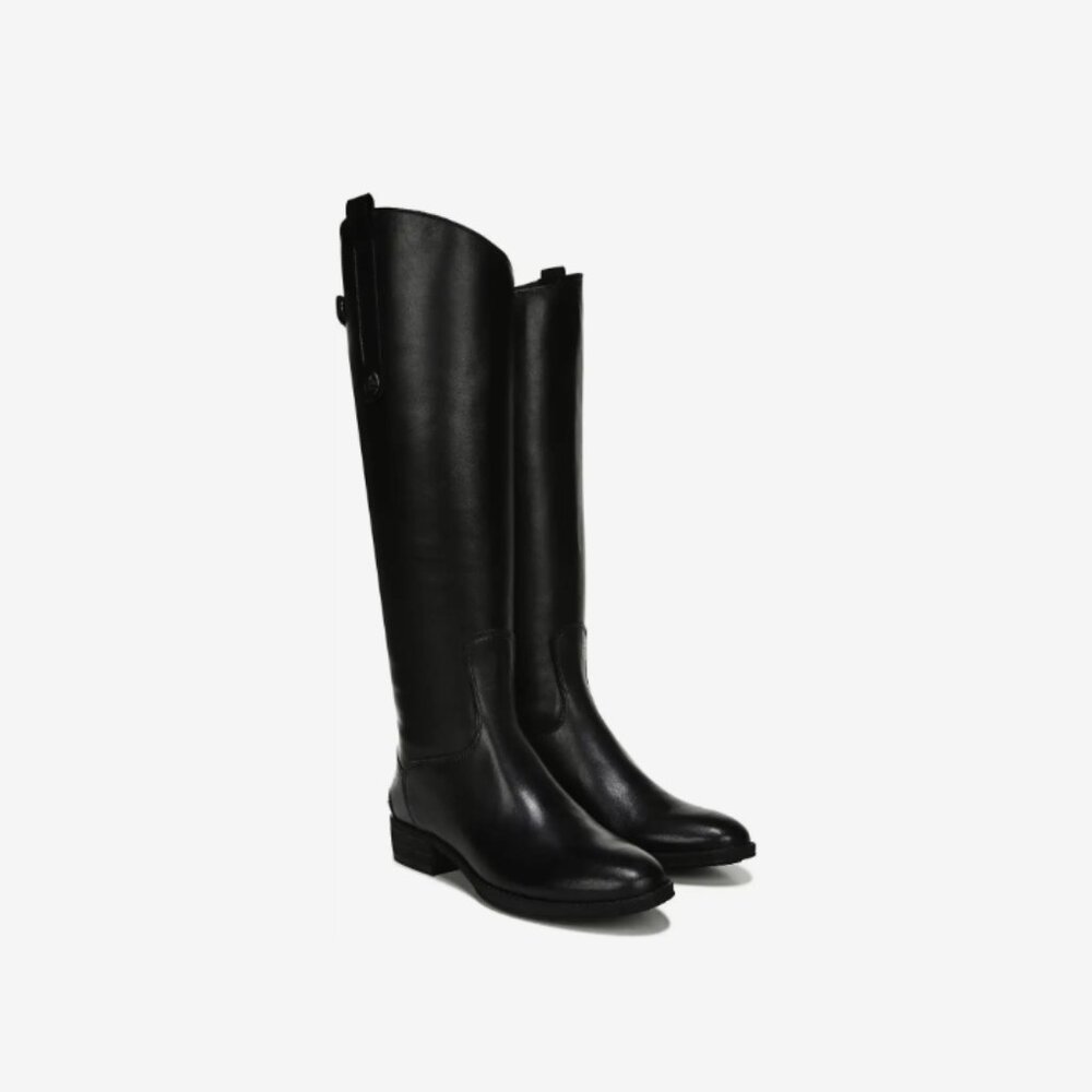 Sam Edelman Penny Boot Tall Black Leather Classic Riding Boot Size 7.5